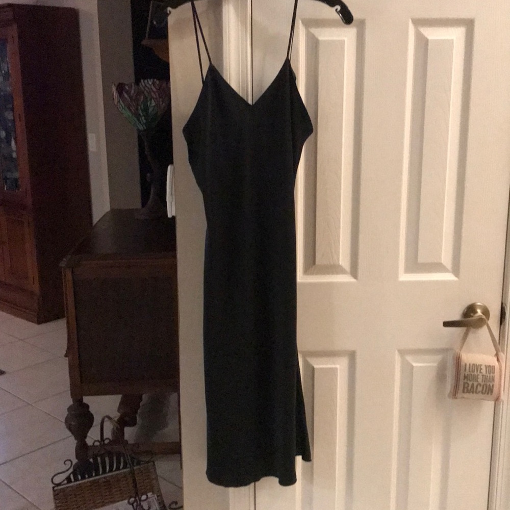Ladies black vintage silk lingerie gown.
